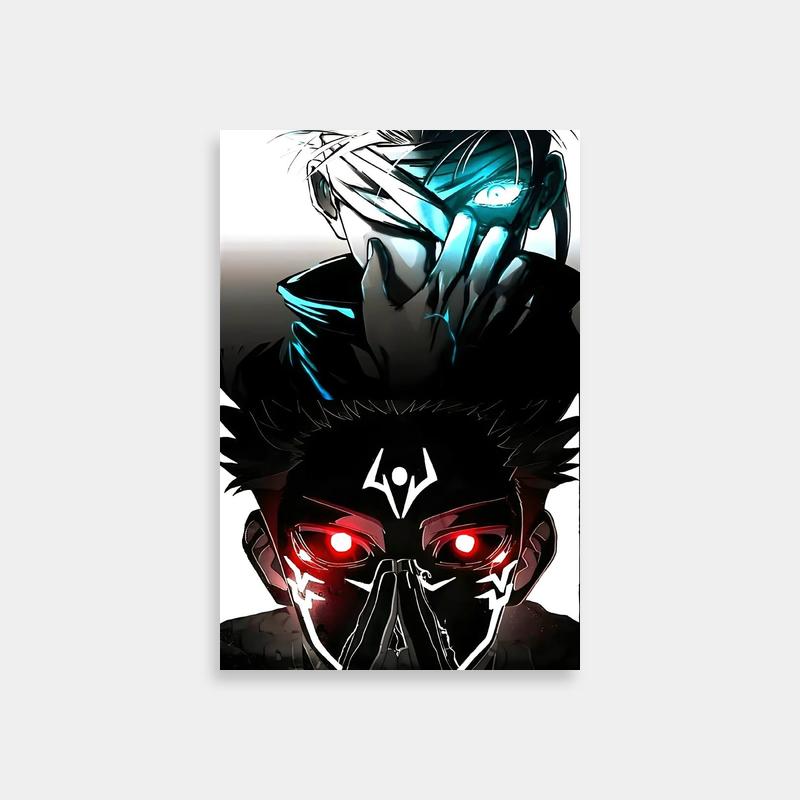 Sukuna Red Eyes Anime Poster - Jujutsu Kaisen Black Hair Wall Art