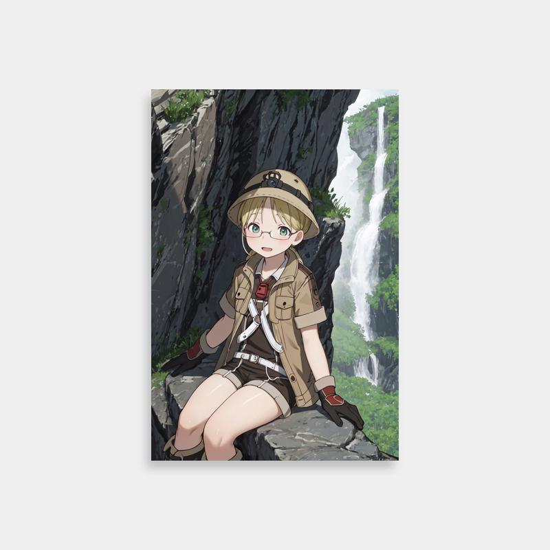 Riko Made in Abyss Scenic Anime Poster - Waterfall Landscape Art