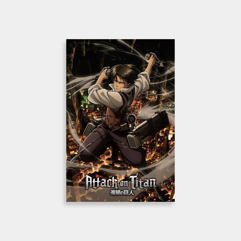 Levi Ackerman Flying Attack on Titan Poster