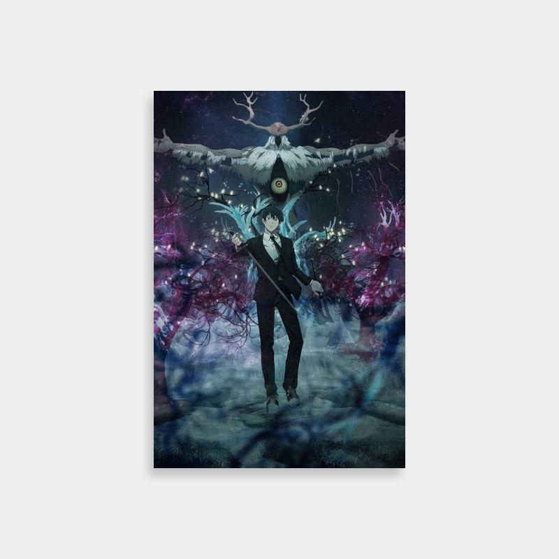 Aki Hayakawa Chainsaw Man Poster - Forest Scene with Birds & Trees