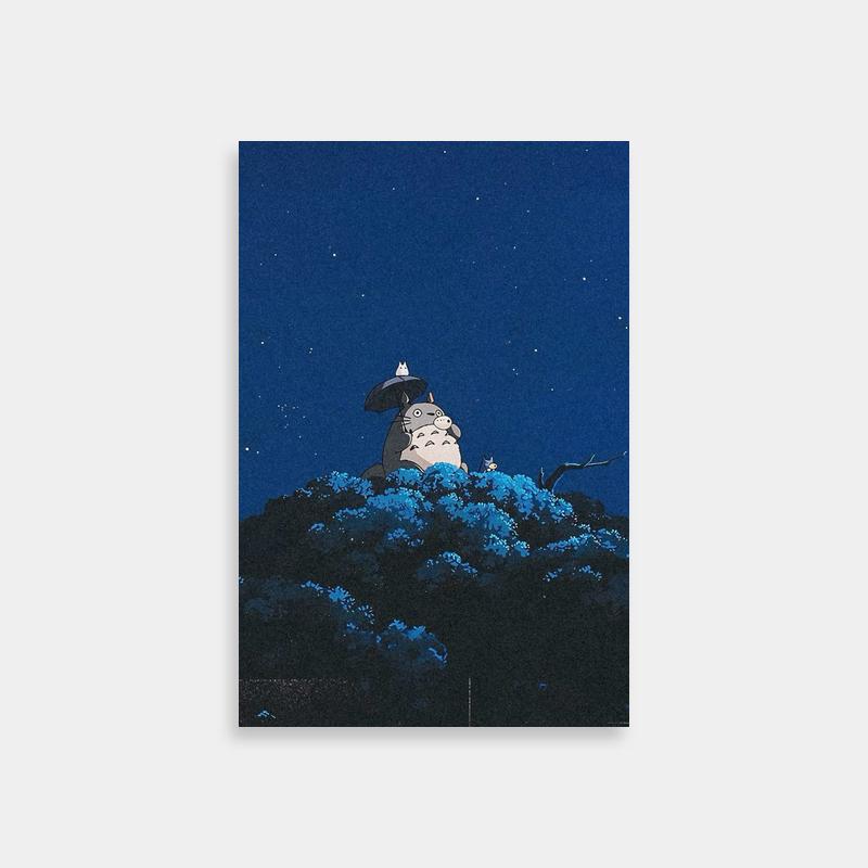 Totoro Night Sky Poster - My Neighbor Totoro Print