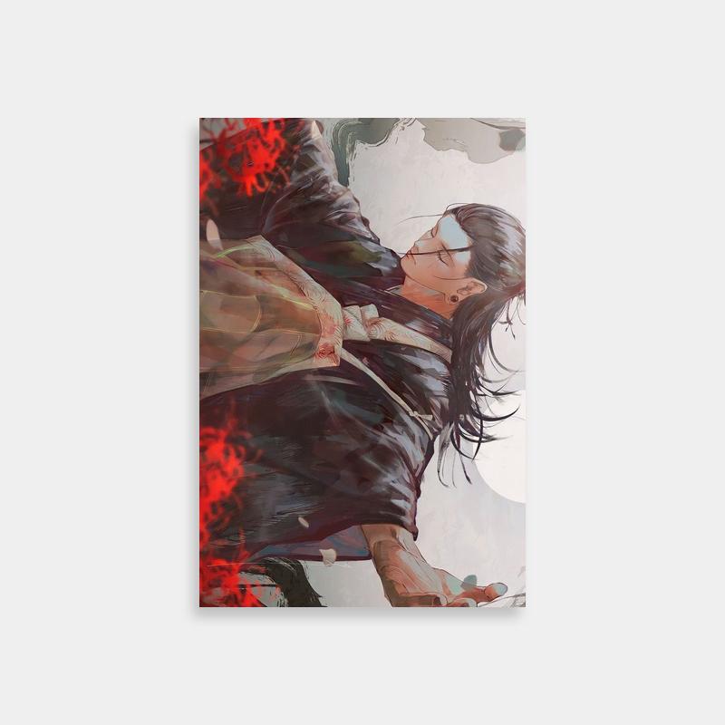 Kenjaku Jujutsu Kaisen Flying Character with Flames Poster