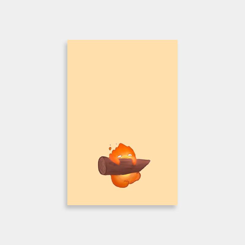 Calcifer Howl's Moving Castle Orange Bird Wood Wall Art