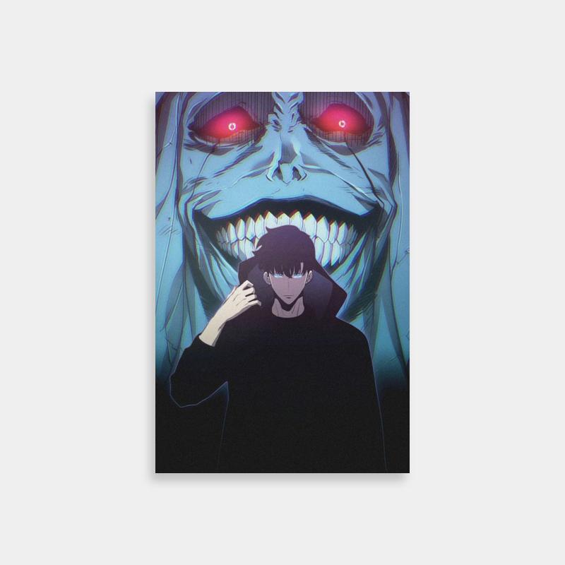Solo Leveling Sung Jin-Woo Red Eyes Poster - Intense Anime Art Print