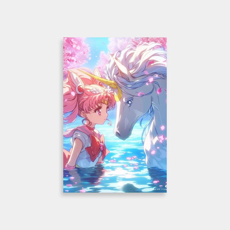 Chibiusa Sailor Moon Fantasy Poster - White Horse Scene