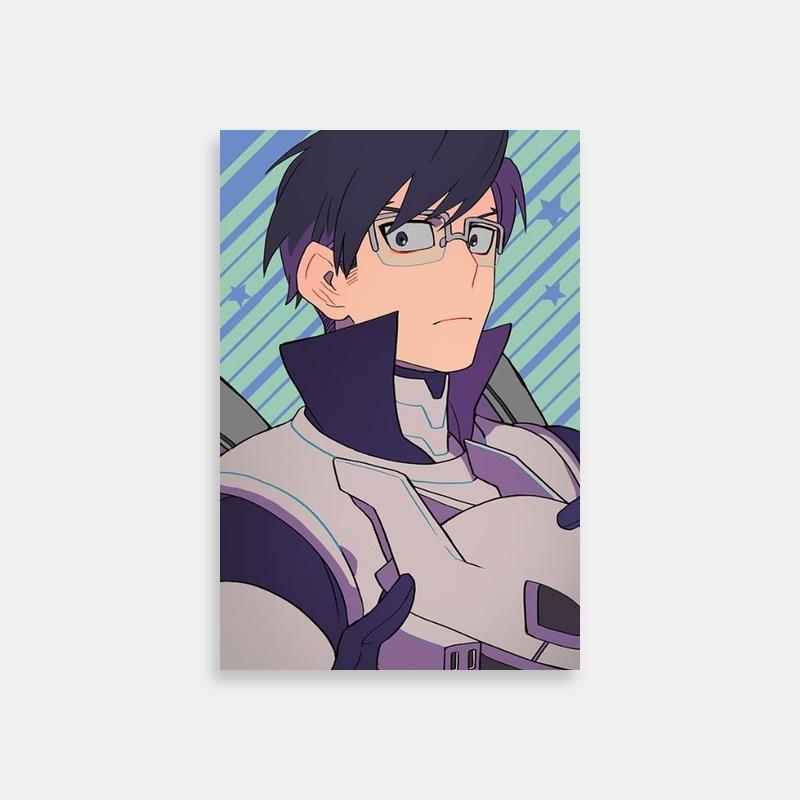 Tenya Iida My Hero Academia Poster - Glasses & Purple Coat Anime Art