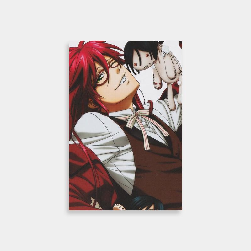 Grell Sutcliff & Black Butler Anime Poster - Red & Green Eyes Art