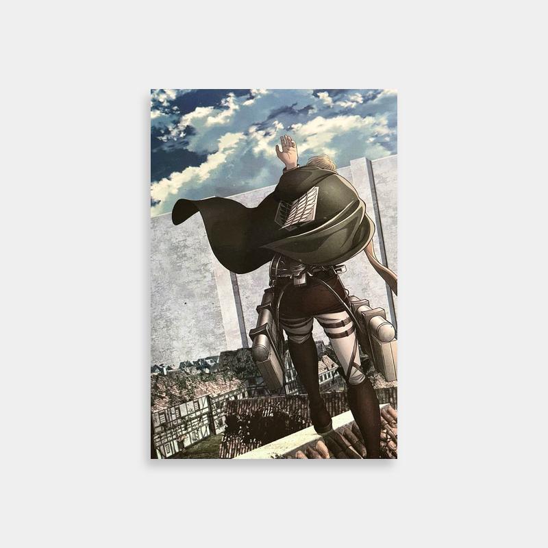 Erwin Smith Attack on Titan Poster - Action Scene Art