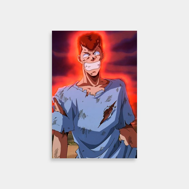 Kazuma Kuwabara Yu Yu Hakusho Poster - Bandaged Warrior in Orange Sky