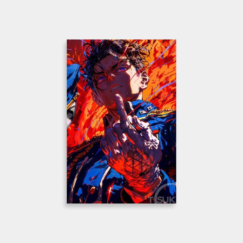 Roy Mustang Fullmetal Alchemist Art Print - Anime Character Pointing