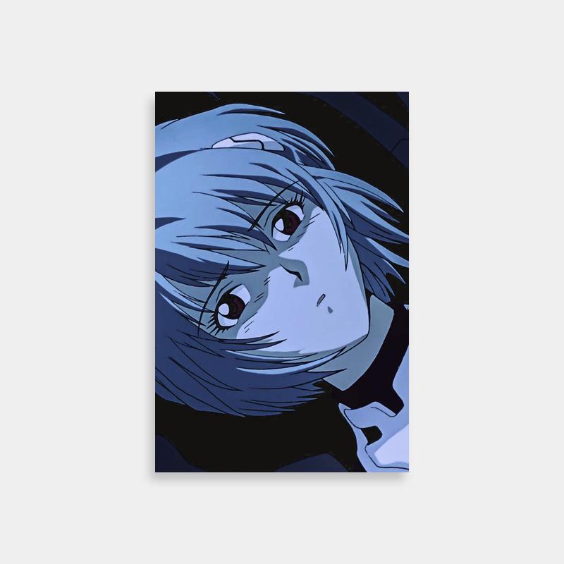 Rei Ayanami Staring Portrait - Neon Genesis Evangelion Poster