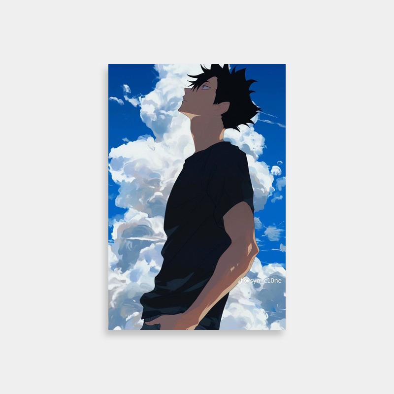 Kuroo Tetsurou Haikyuu Poster - Anime Character in the Clouds