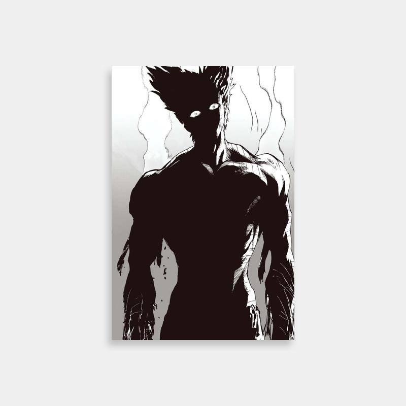 Garou One Punch Man Black & White Demon Art Poster