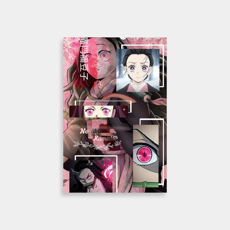 Nezuko Kamado Anime Poster - Pink Eyes & Long Hair