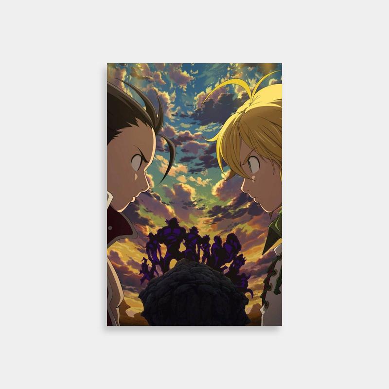 Meliodas Seven Deadly Sins Poster - Anime Characters in Sky & Trees Art