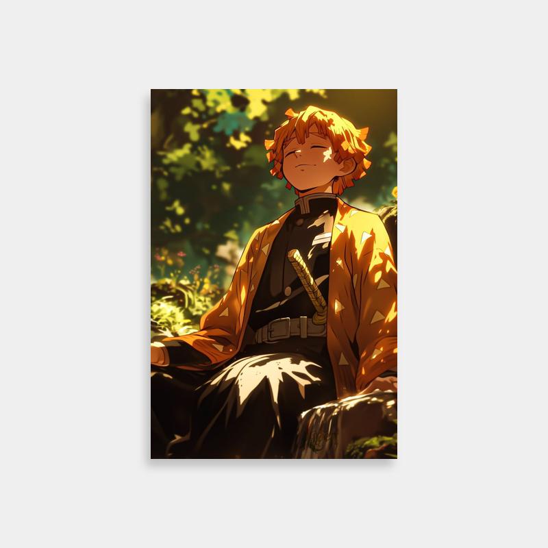 Zenitsu Agatsuma Anime Poster - Serene Landscape Art
