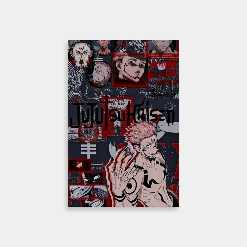 Sukuna Jujutsu Kaisen Multi-Face Anime Poster
