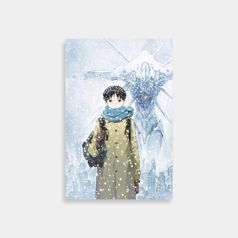 Shinji Ikari Neon Genesis Evangelion Poster - Anime Character in the Snow