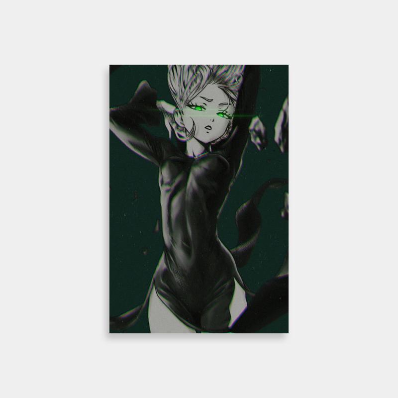 Tatsumaki Black & White Drawing - Green Eyes Anime Art