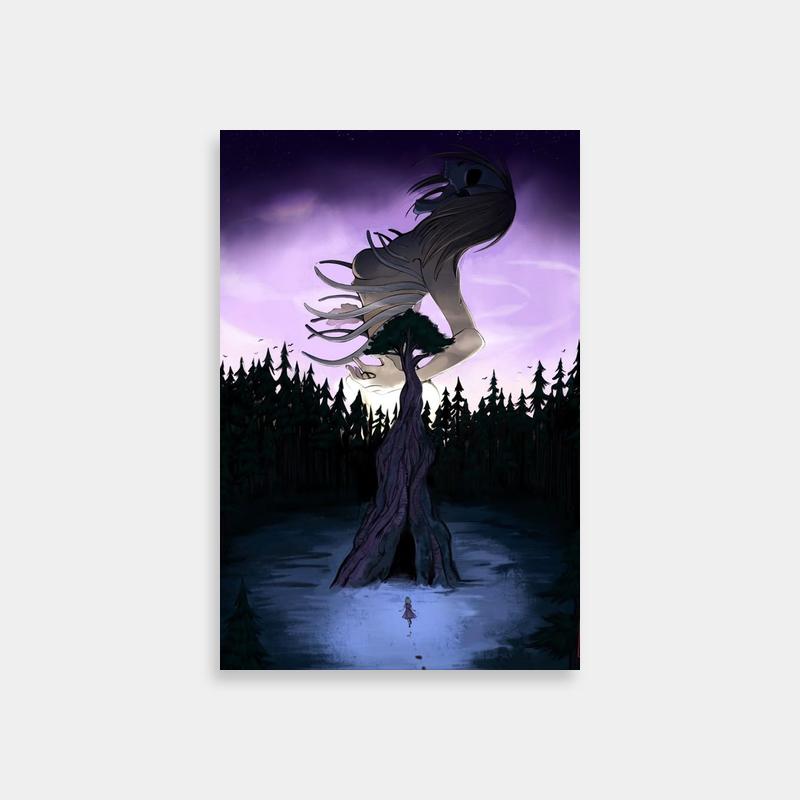 Ymir Attack on Titan Wall Art - Snowy Landscape with Purple Sky