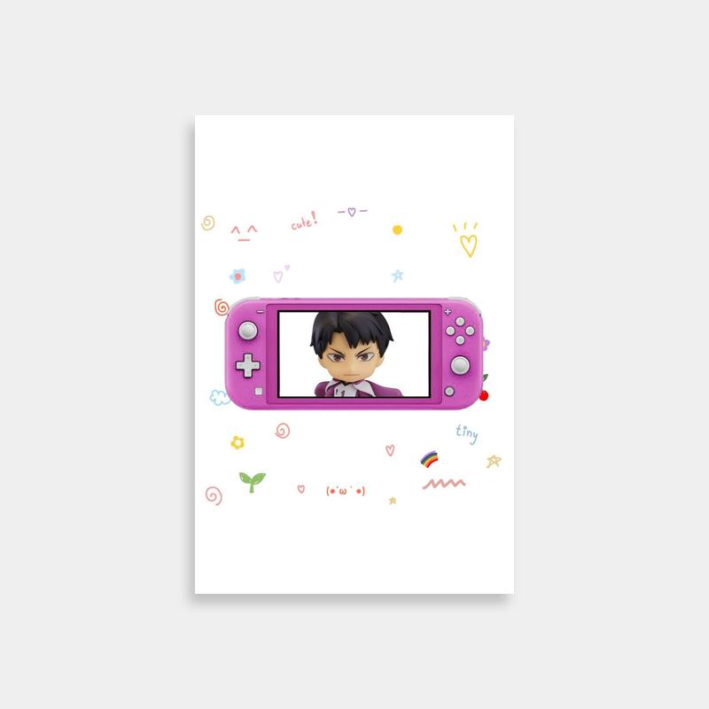Ushijima Wakatoshi Haikyuu Game Boy Art - Pink Retro Poster
