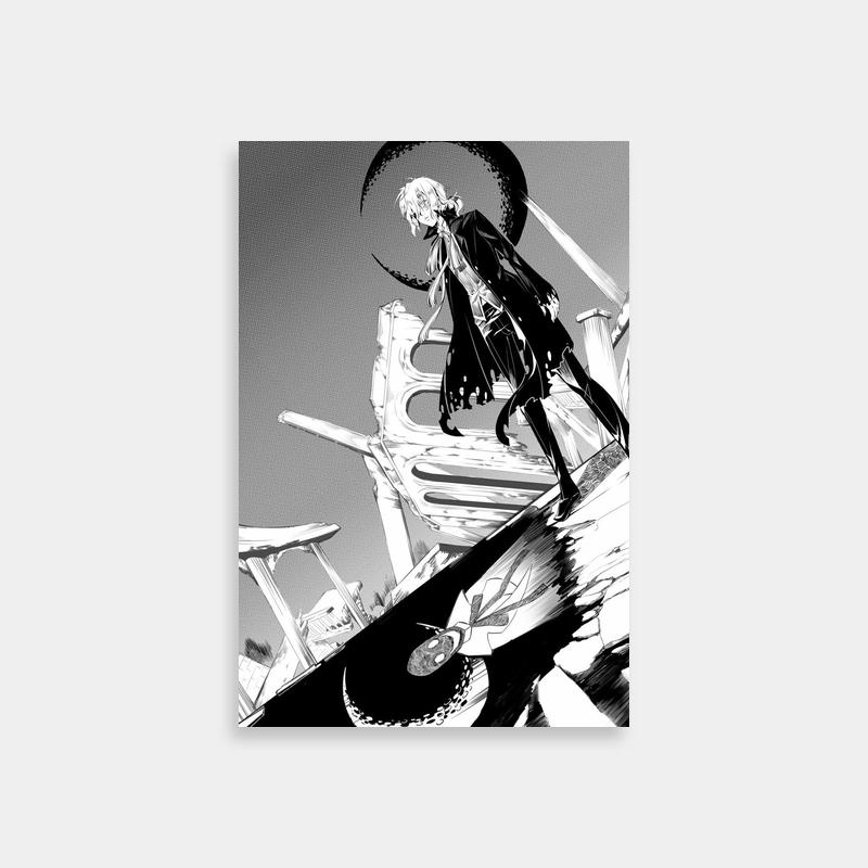Allen Walker D Gray Man Art Print - Black & White Umbrella Scene