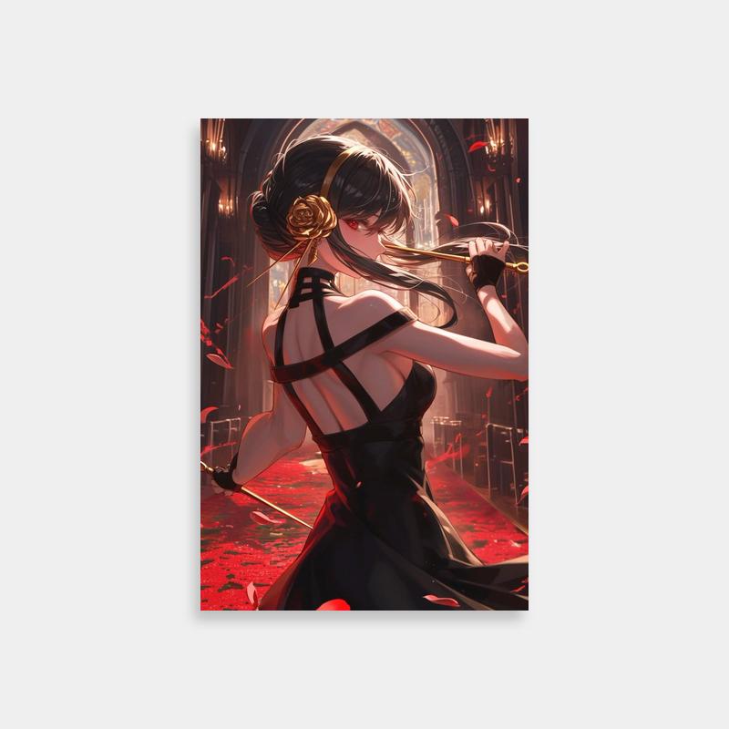 Yor Forger Spy x Family Wall Art - Trumpet Player in Black Dress