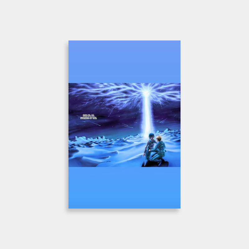 Ymir Attack on Titan Wall Art - Two Figures Sitting Before Cross and Sky