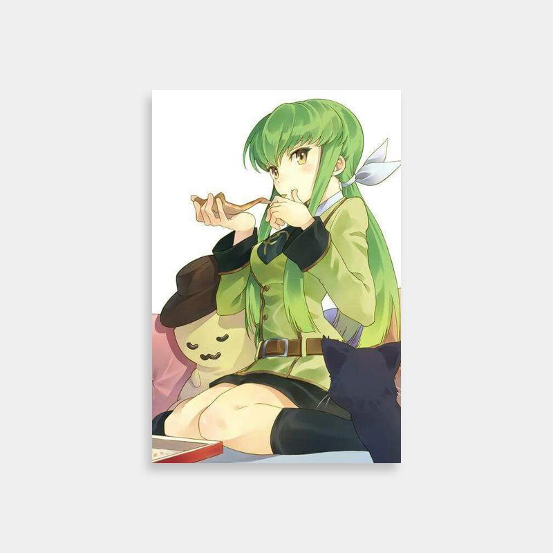 Code Geass Schneizel el Britannia Wall Art - Green Haired Character with Cat