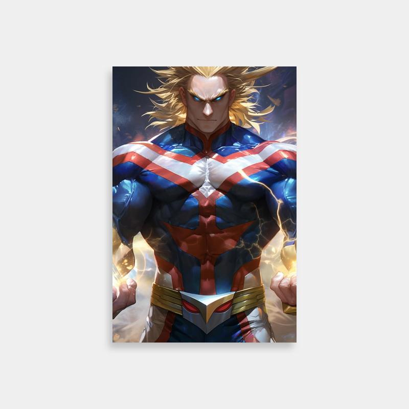 All Might as Captain America Crossover Poster - Anime Art