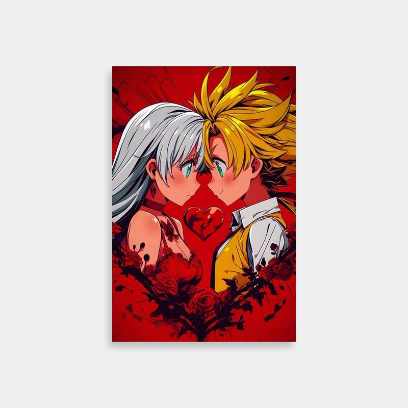 Elizabeth Liones Seven Deadly Sins Romantic Anime Poster - Forehead Kiss Art