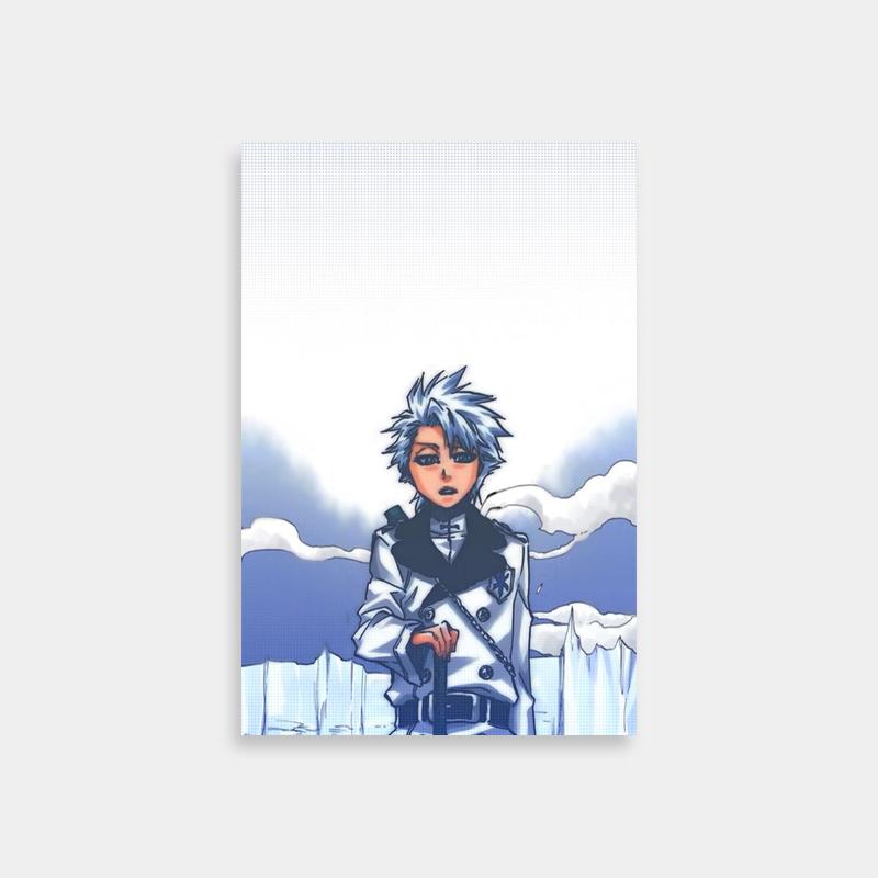 Toshiro Hitsugaya Bleach Poster - White Hair Anime Character on Snowy Hill