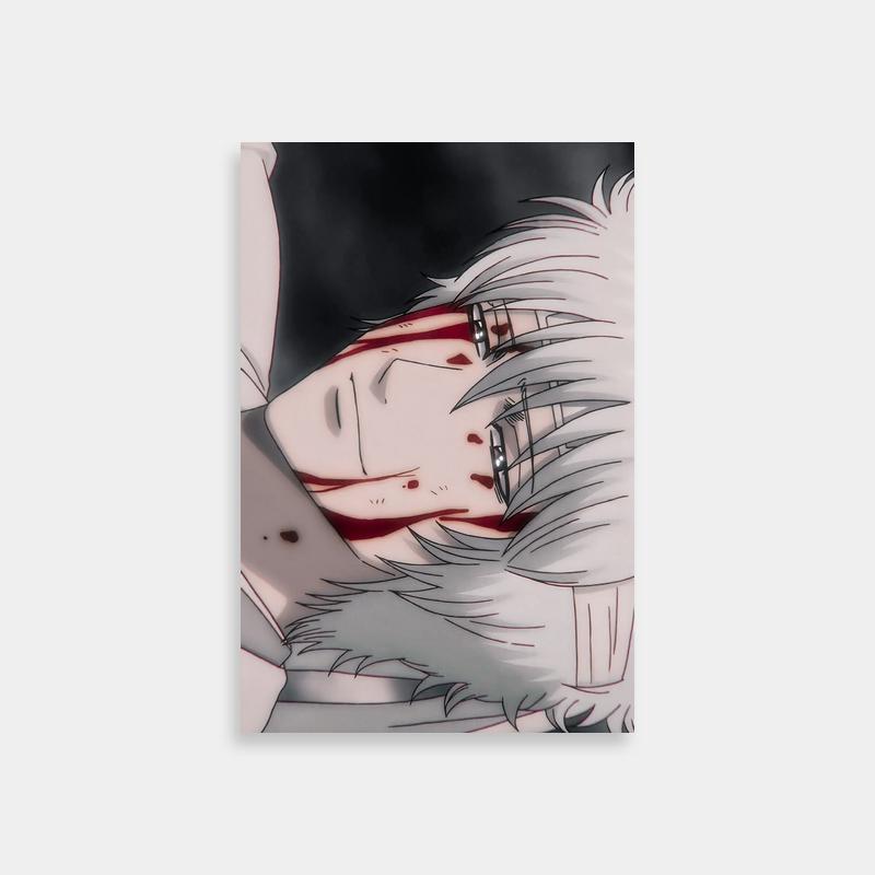 Gintoki Sakata Gintama Poster - White Hair & Red Eyes Anime Art