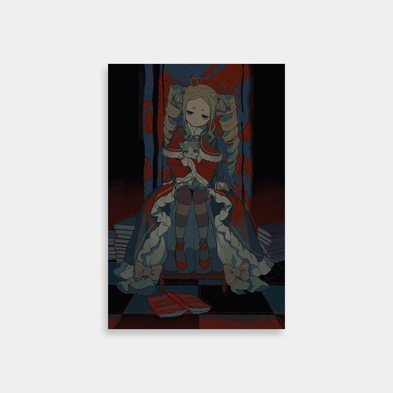 Beatrice Re:Zero Wall Art - Anime Girl Sitting with Books