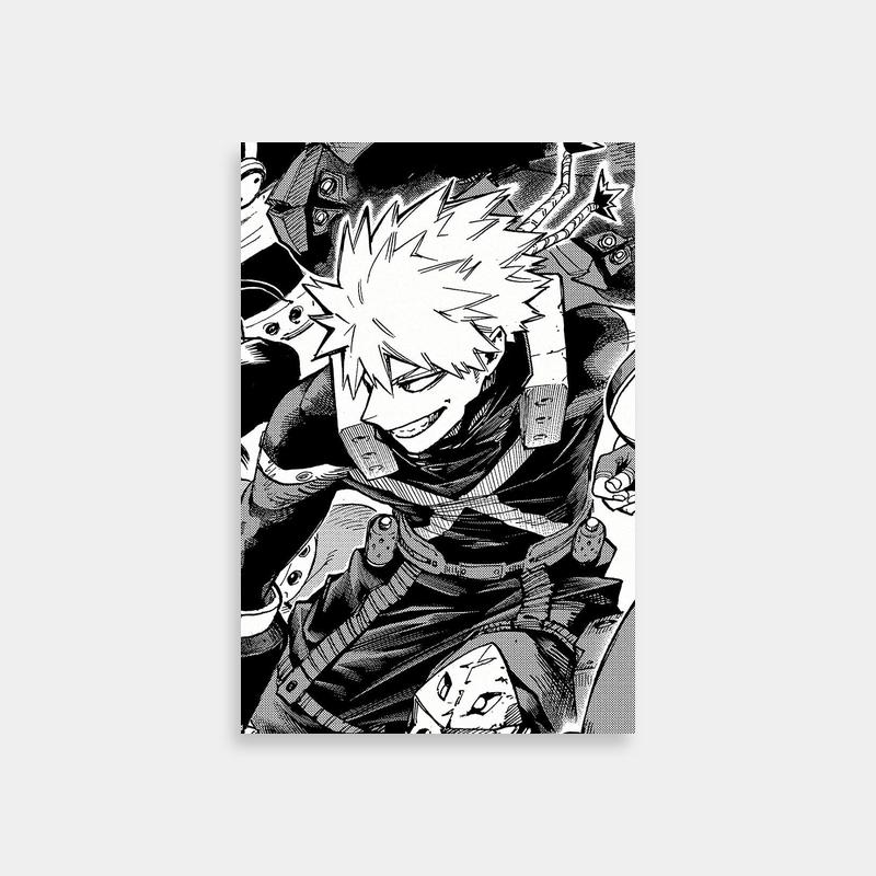 Katsuki Bakugo My Hero Academia Poster - Black & White Anime Art
