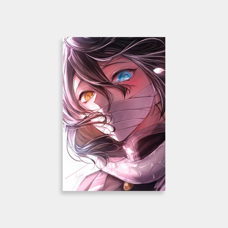 Obanai Iguro Anime Poster - Purple Scarf & Blue Eyes