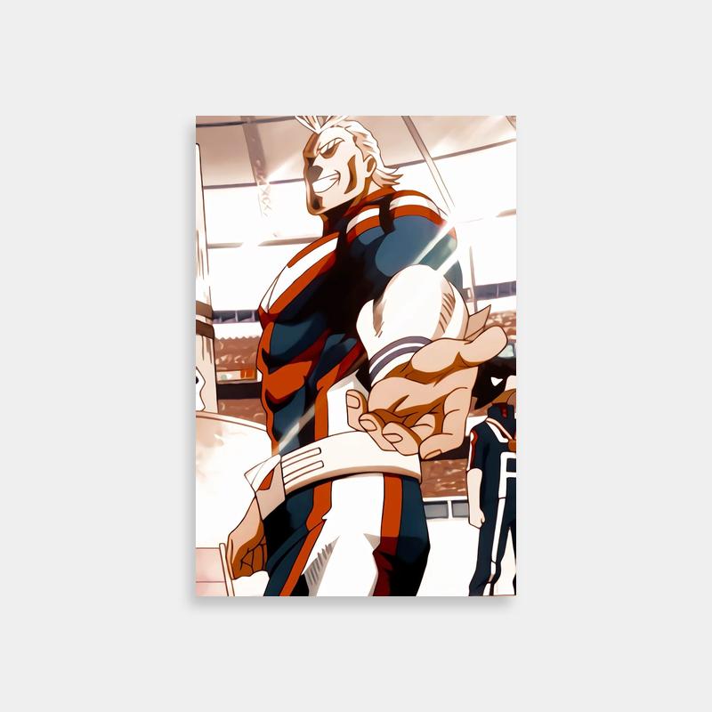 All Might Baseball Bat Action Poster - My Hero Academia Art