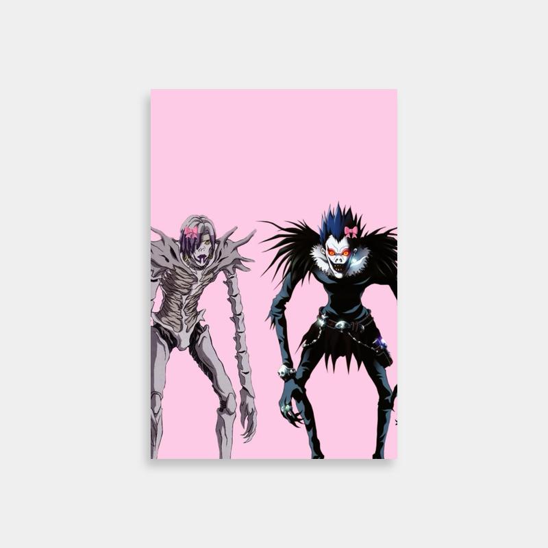 Ryuk Death Note Cartoon Characters on Pink Background Poster