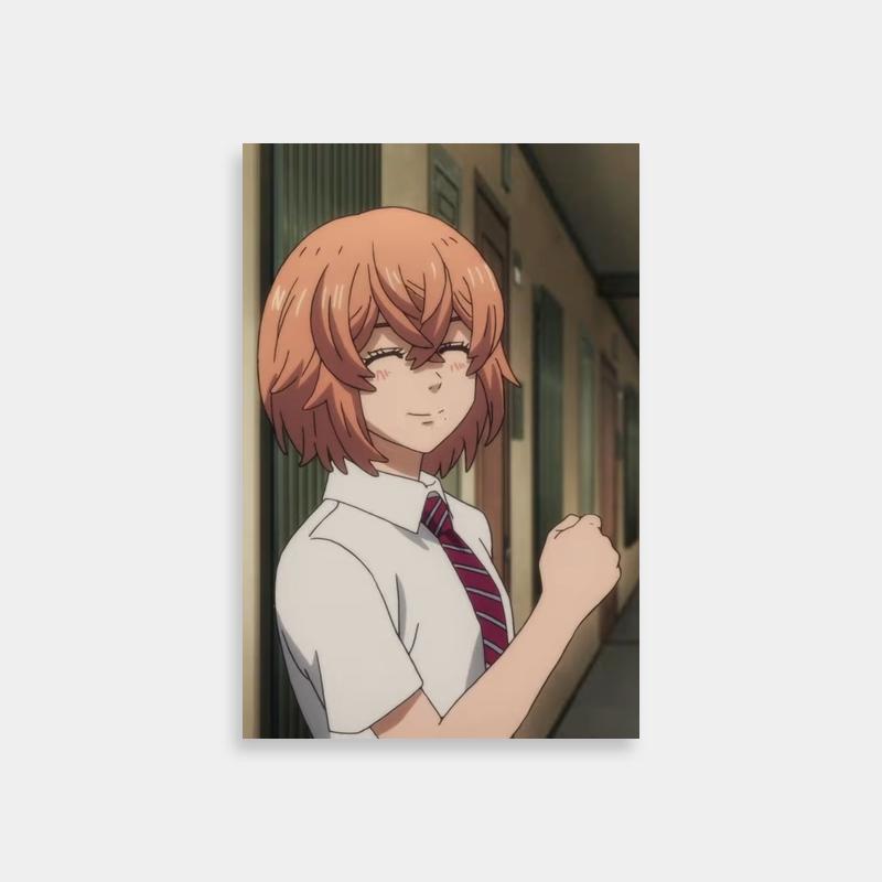 Tokyo Revengers Hinata Tachibana Poster – Red Hair & White Shirt
