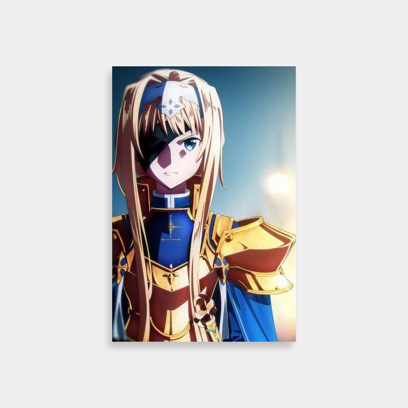 Alice Zuberg in Blue & Gold Armor - Sword Art Online Wall Art