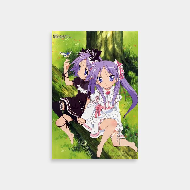 Kagami & Tsukasa Hiiragi Lucky Star Poster - Anime Duo Art