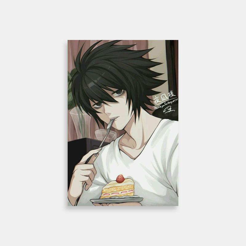 L Lawliet Death Note Poster - Eating Cake with a Fork