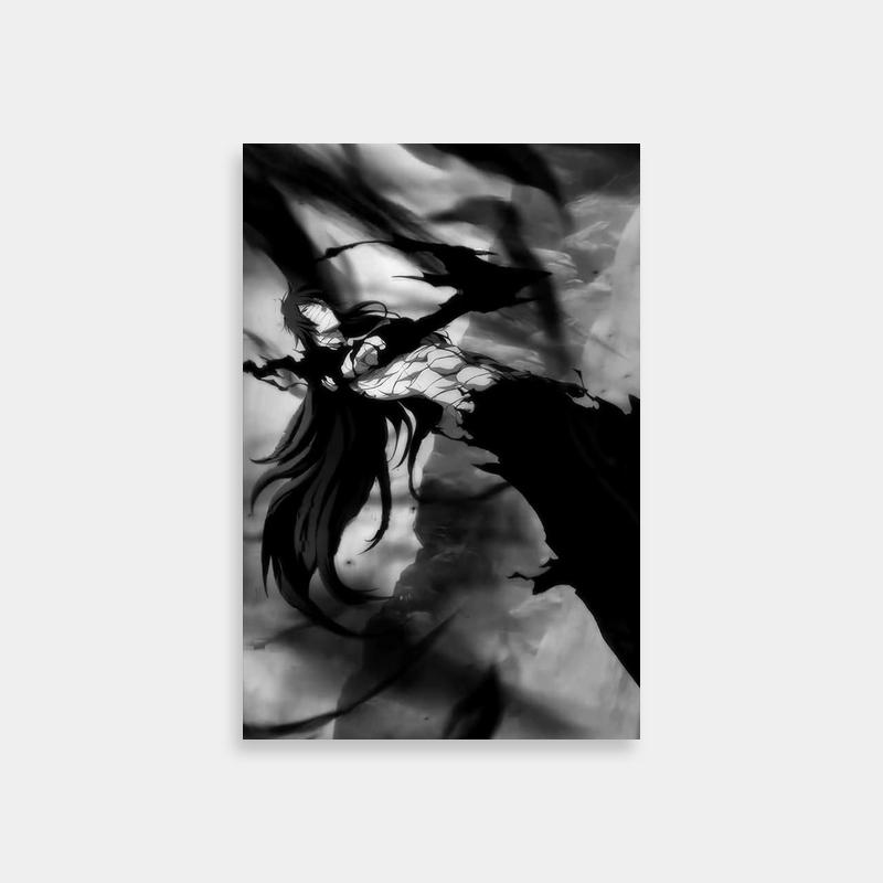 Ichigo Kurosaki Bleach Anime Poster - Black & White Art