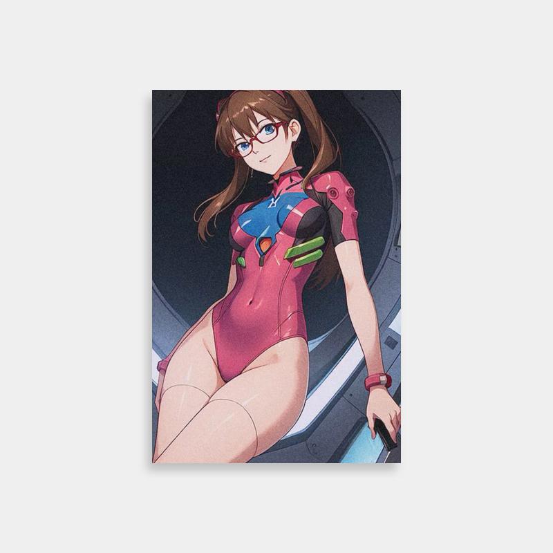 Mari Illustrious Makinami Neon Genesis Evangelion Poster - Glasses and Legs Spread Pose