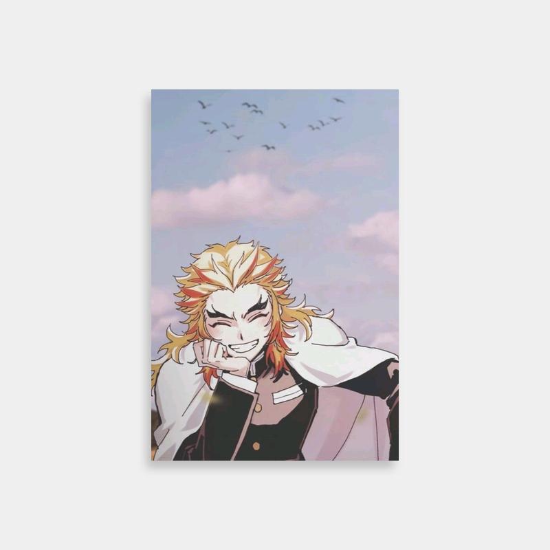 Rengoku Kyojuro Blonde Anime Character Poster - Demon Slayer Decor