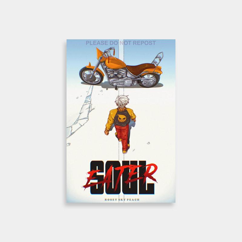 Soul Evans Soul Eater Anime Poster - Motorcycle Scene Art