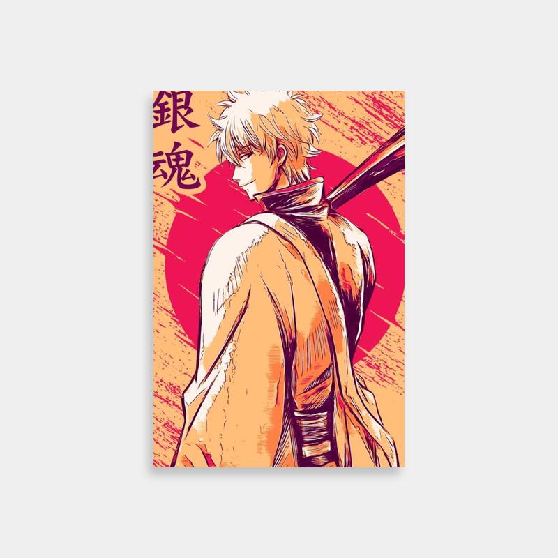 Gintoki Sakata with Baseball Bat Gintama Poster