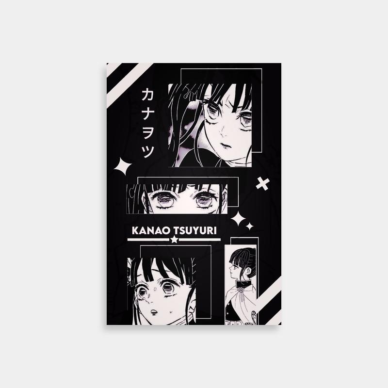 Kanao Tsuyuri Black & White Anime Poster - Minimalist Art