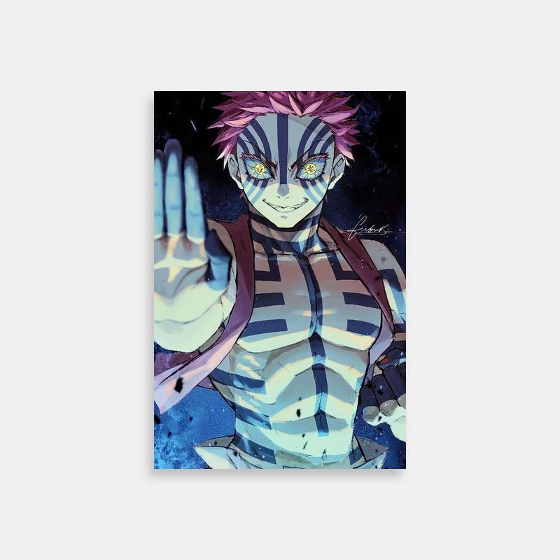 Demon Slayer Akaza Pink Hair Poster - Anime Wall Decor