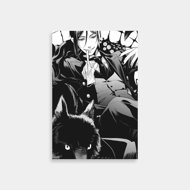 Sebastian Michaelis Black Butler Poster - Character with Wolf Art